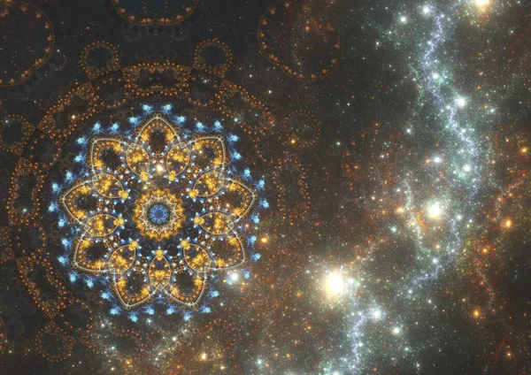 Mandala Espacio Fondo Estrellas Esotéricas — Foto de Stock