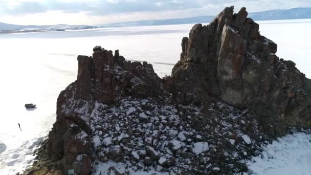 Lago Baikal Montañas Bicicletas — Vídeo de stock