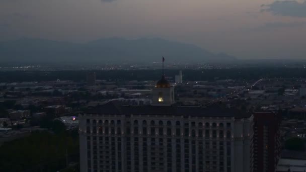 Fotografia Aérea Histórica Salt Lake City Torre Relógio Edifício County — Vídeo de Stock