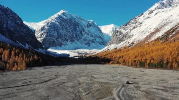 Altai Mountains Summer Clouds Waterfall — Stock Video