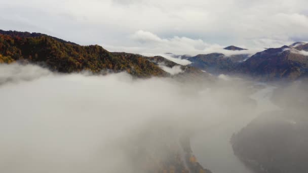 Altai Mountains Summer Clouds Waterfall — ストック動画