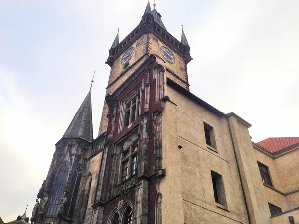 Elewacje Starych Budynków Ulicach Miasta Praga Czechy — Zdjęcie stockowe