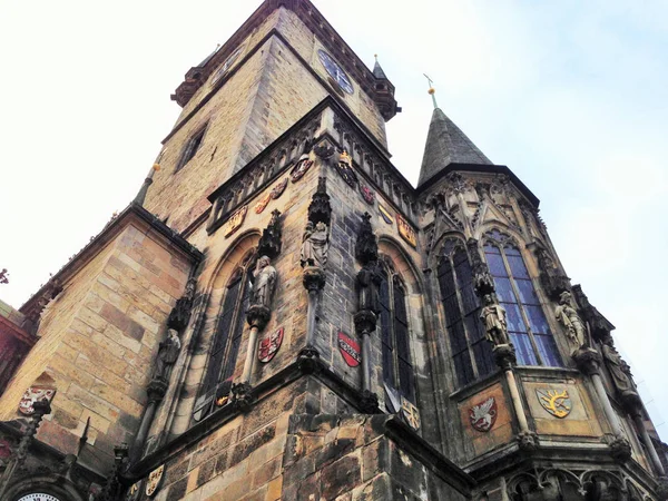 Façades Bâtiments Anciens Dans Les Rues Prague République Tchèque — Photo