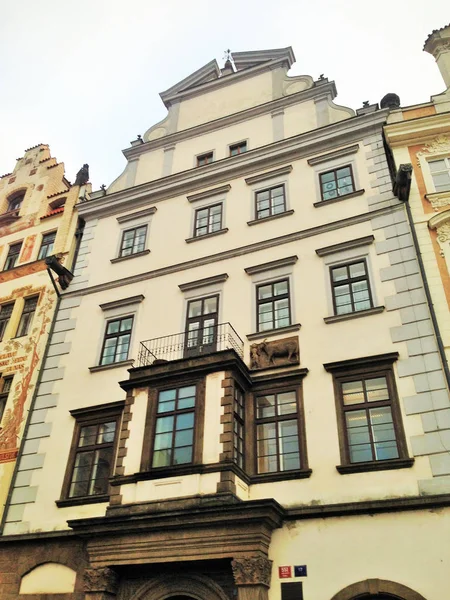 Façades Bâtiments Anciens Dans Les Rues Prague République Tchèque — Photo