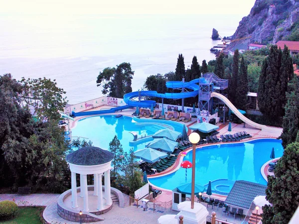 Paesaggio Crimea Vista Colorata Delle Piscine Riva Mare — Foto Stock