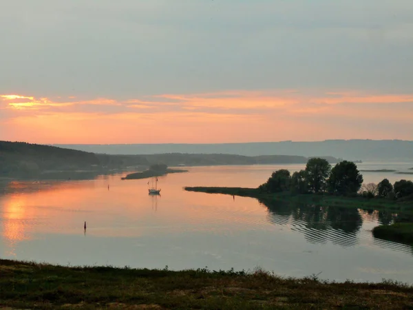 Ciudad Bolgar Tartaristán Rusia Paisaje Nocturno Naturaleza Velero Bahía Del —  Fotos de Stock