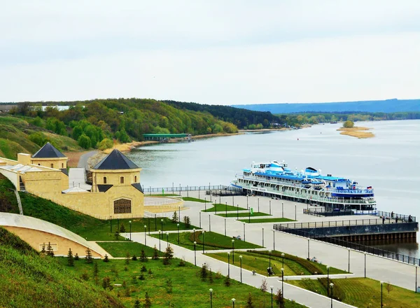 Staden Bolgar Tatar Stan Ryssland Turist Skepp Piren Flod Stationen — Stockfoto