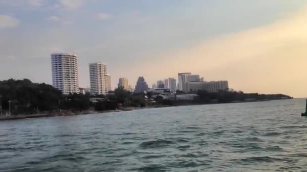 Côte Thaïlande Bateau Flotte Devant Bateau Plaisance — Video