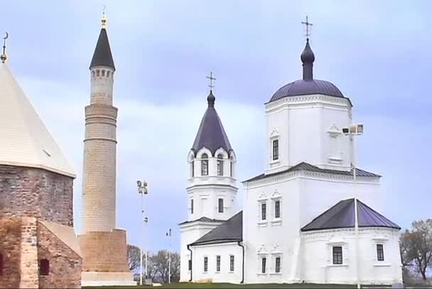 City Bolgar Tatarstan Russia Eastern Mausoleum Mosque Great Minaret Church — Stock Video