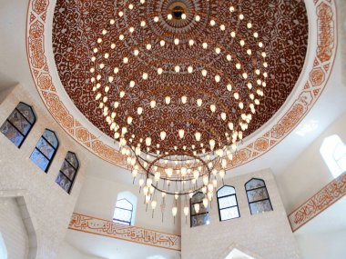 Bolgar Tataristan Rusya Şehri. 922 yılında İslam'ın kabulü onuruna Anıt tabela binasında Kur'an Müzesi salonunun iç