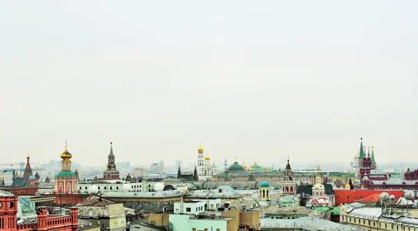 Moskva Kremls Torn Och Tempel Från Observationsdäcket — Stockfoto