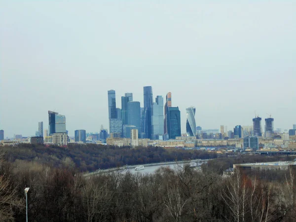 Arranha Céus Cidade Moscou — Fotografia de Stock