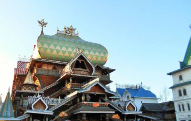 Izmailovsky Kremlin 'deki Rus Yemekleri Sarayı. Moskova