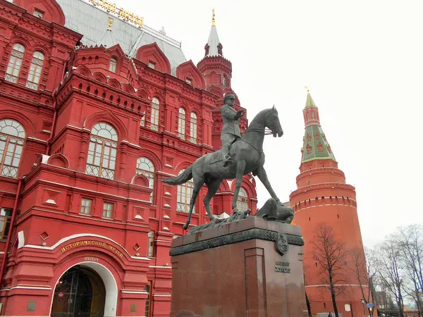 Monument Marshal Zhukov Moscow — Stock Photo, Image