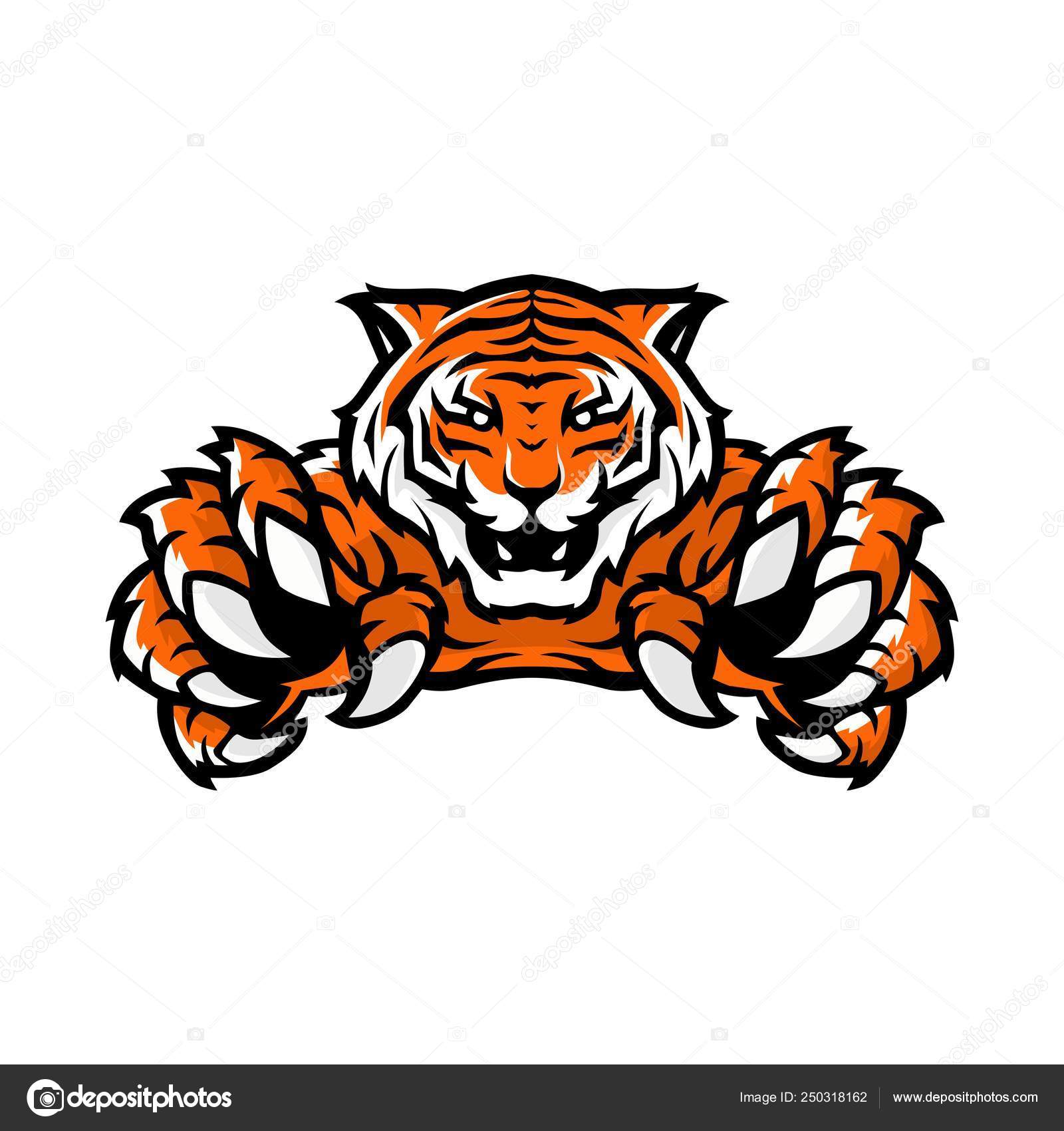 Orange Tiger Sport Gaming Logo Vector Illustration Template With White Background Stock Vector Image By C Gagavastard