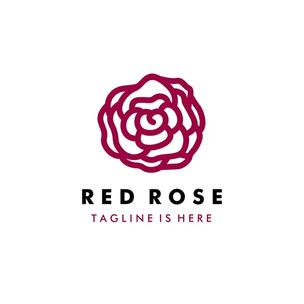 Modelo de logotipo rosa vermelha —  Vetores de Stock