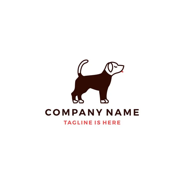 Perro vistiendo camiseta vector logotipo plantilla — Vector de stock