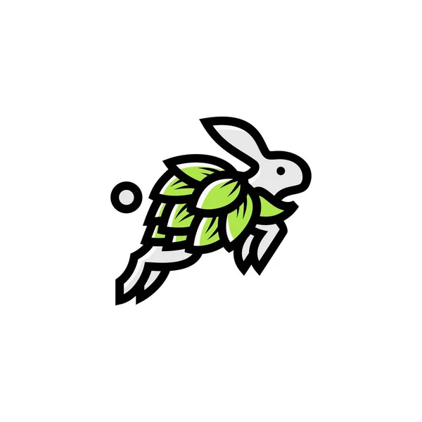 Bunny hop brew vector illustration logo icon template — Stock Vector