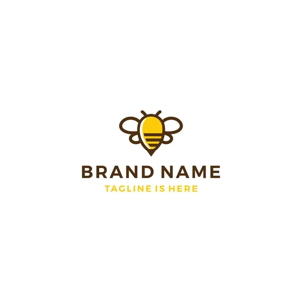 Bumble bee honung hive logotyp mall vektorillustration — Stock vektor