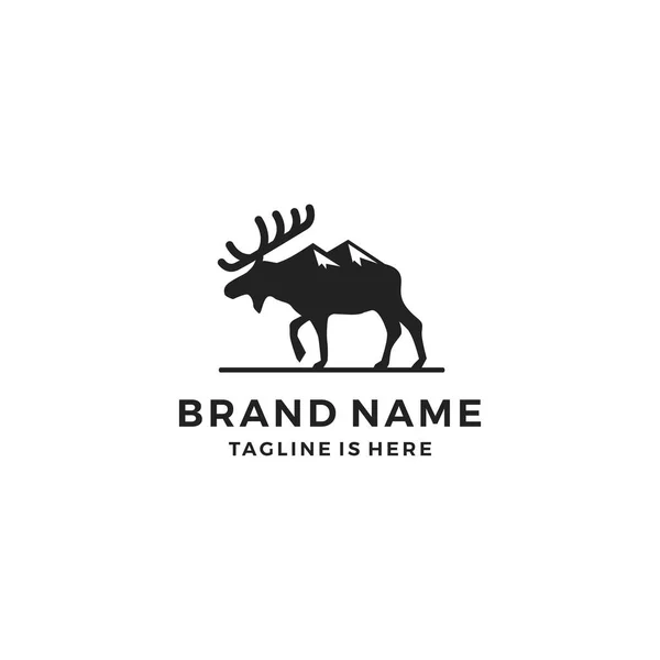 Moose mount logo template vector icon illustration — Stock Vector