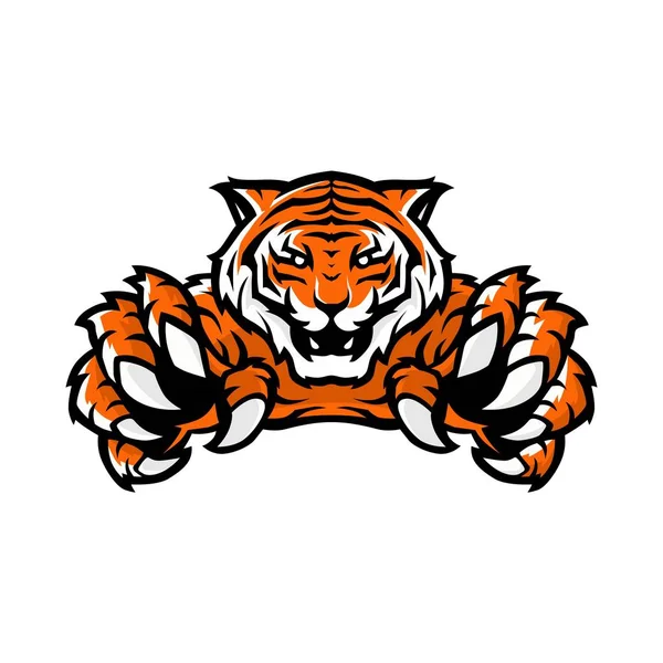 Orange tiger sport gaming logo vector illustration template with white background — Stock Vector