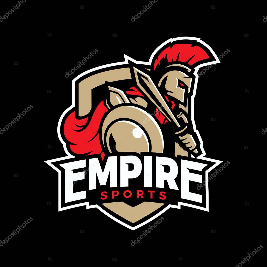 Empire Sport knight spartan logo vector illustration sport