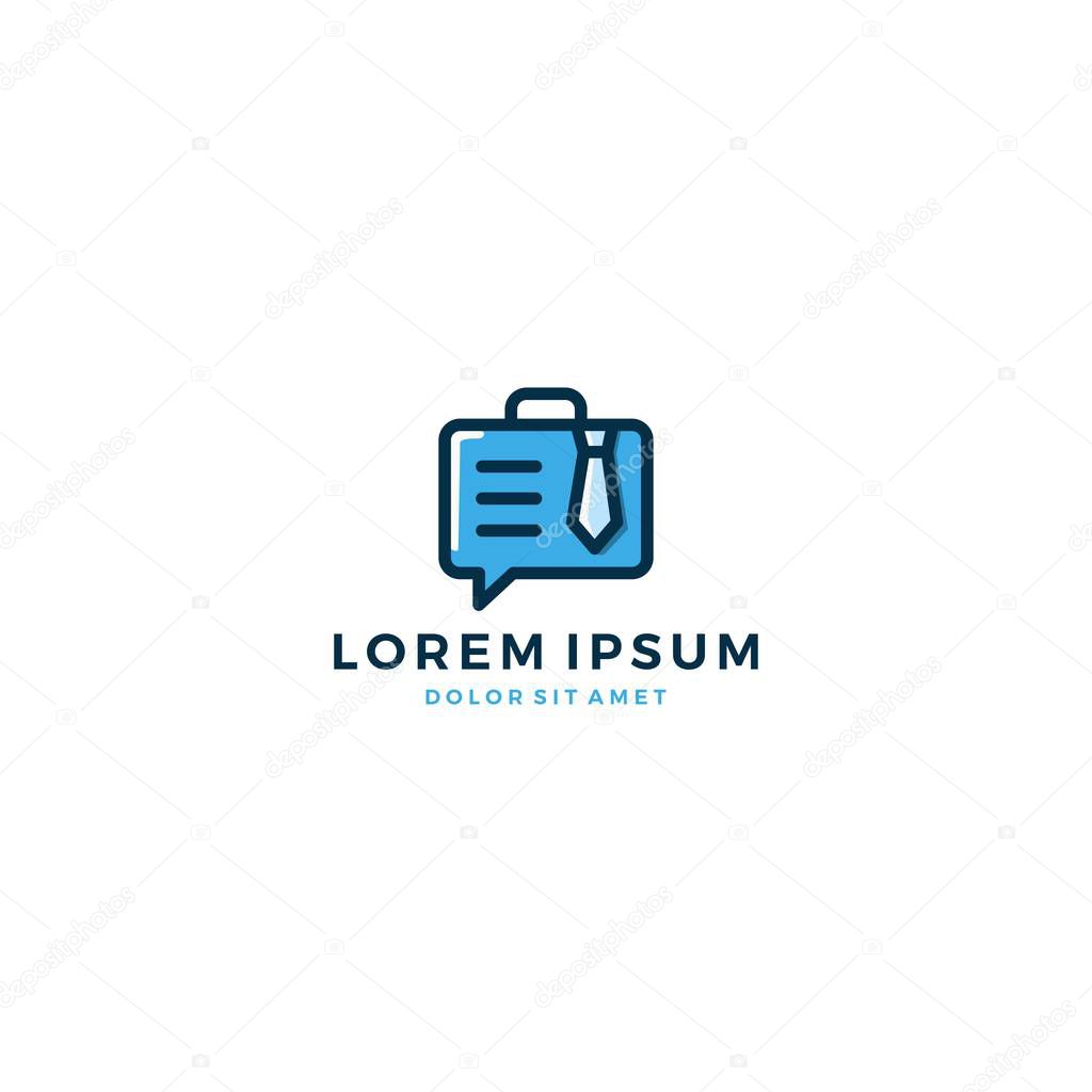 Job talk briefcase tie logo vector icon download