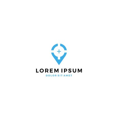 PIN konum belirleyici konuma odak hedef logo şablonu vektör simge