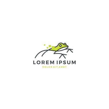 sıçrama kurbağa logo vektör