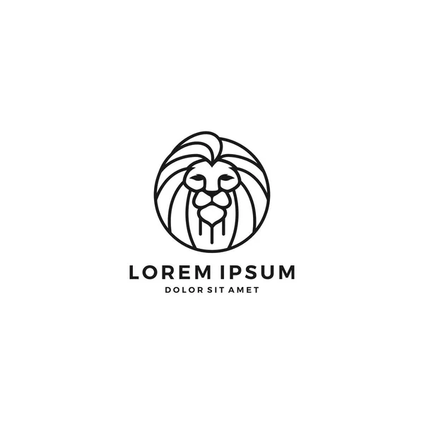 Lion tête logo vecteur — Image vectorielle