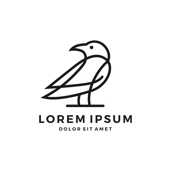 karga kuş logo vektör simge tasarlamak raven
