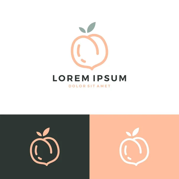 Şeftali logo vektör meyve simge