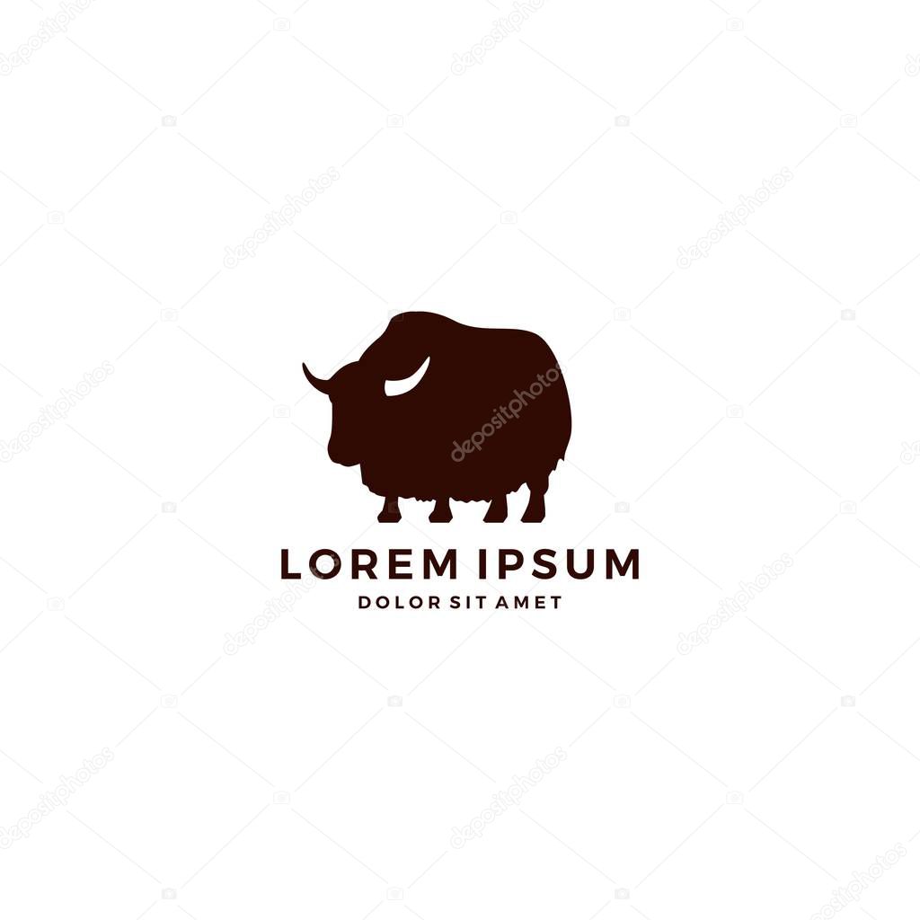 Yak logo silhouette template vector icon