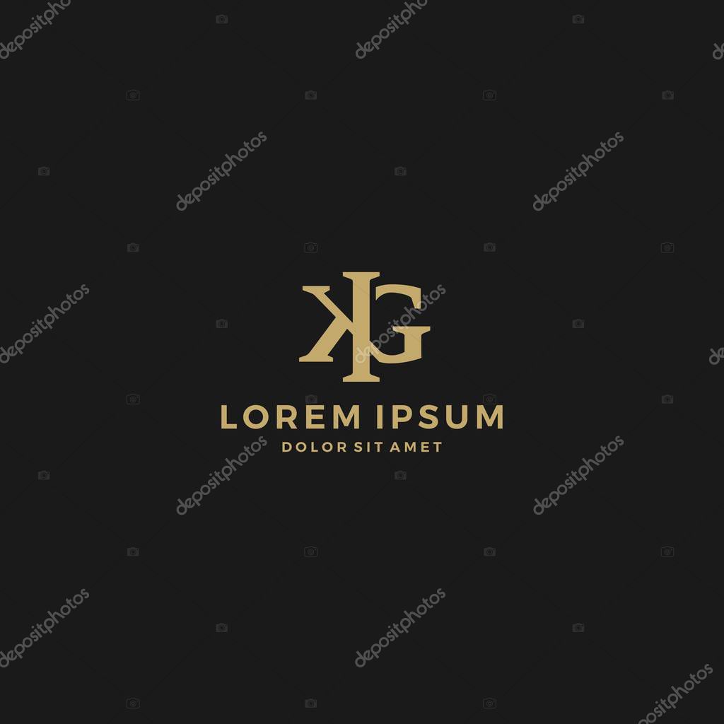 KG letter monogram initial logo template vector icon