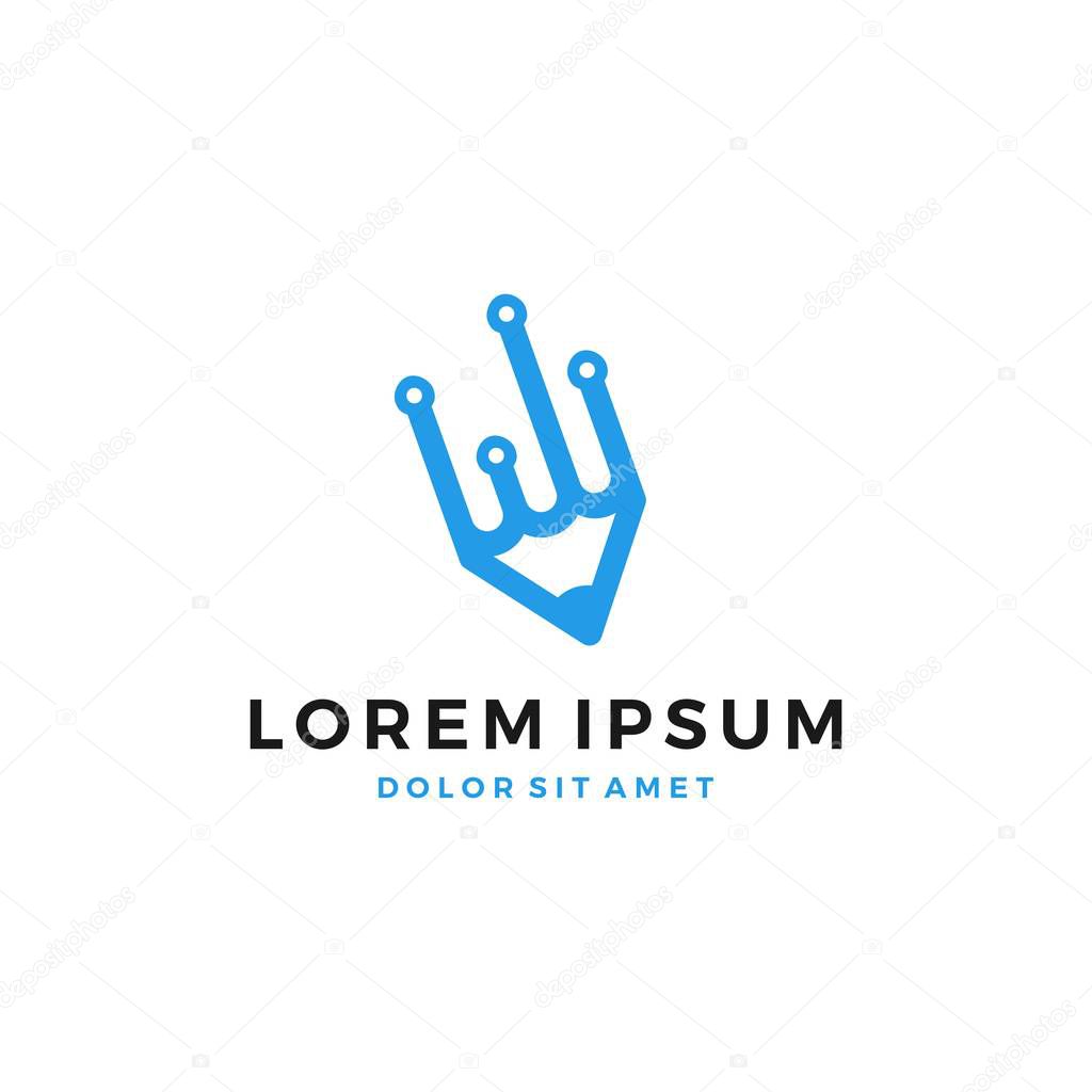 Digital pencil logo vector icon download