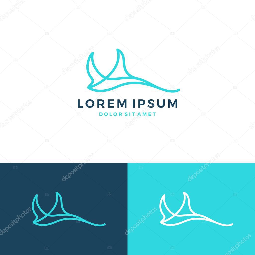 Stingray mantaray logo vector icon line art outline monoline download