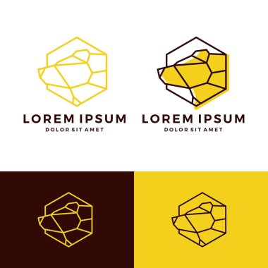 geometrik ayı logo vektör hat sanat anahat indir