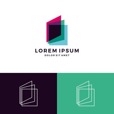 kitap logo örtüşen şeffaf cam vektör indir