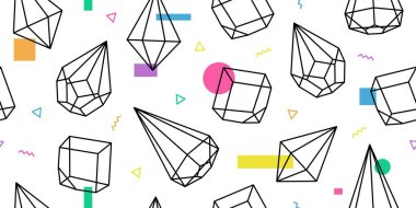 Terrarium geometrik cam memphis desen vektör arka plan