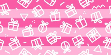 hediye Dikişsiz desen vektör pembe çizgili arka plan