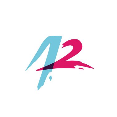 A2 42 harf sayı monogram üst üste çakışan logo tarzı