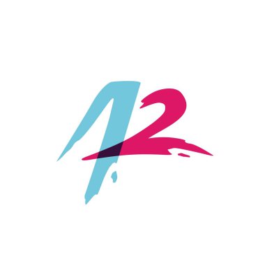 A2 42 letter number monogram overlap overlapping logo style clipart