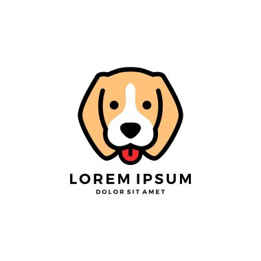 köpek baş şirin evde beslenen hayvan logo vektör simge