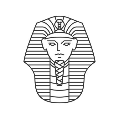 Firavun vektör logosu sanat hat sanat anahat illüstrasyon monoline