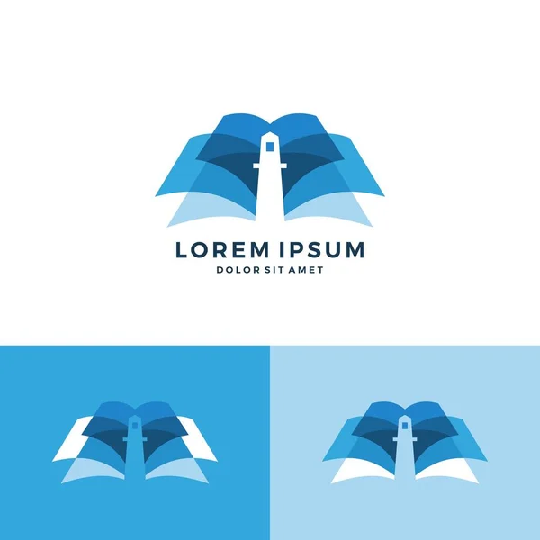 Lighthouse knihy logo vektorové ikony ke stažení — Stockový vektor