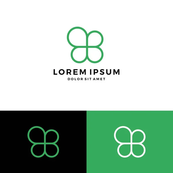 Конюшини листя чотири логотипи векторне завантаження — стоковий вектор