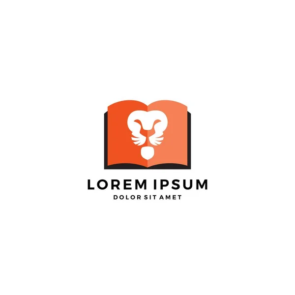 Lion livre éducation logo vecteur télécharger — Image vectorielle