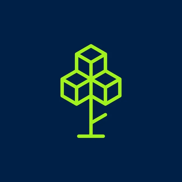 Blockchain δέντρο κρυπτό bitcoin ethereum κρυπτονόμισμα λογότυπο — Διανυσματικό Αρχείο