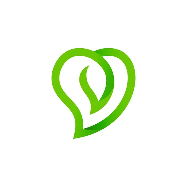 Hoja de amor té hierba natural logotipo de hierbas vector icono descargar — Vector de stock