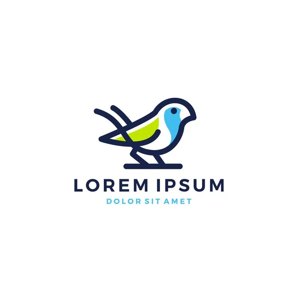 Bird list logo vektorové ikony šablona ke stažení specializovaní color line umění obrys — Stockový vektor